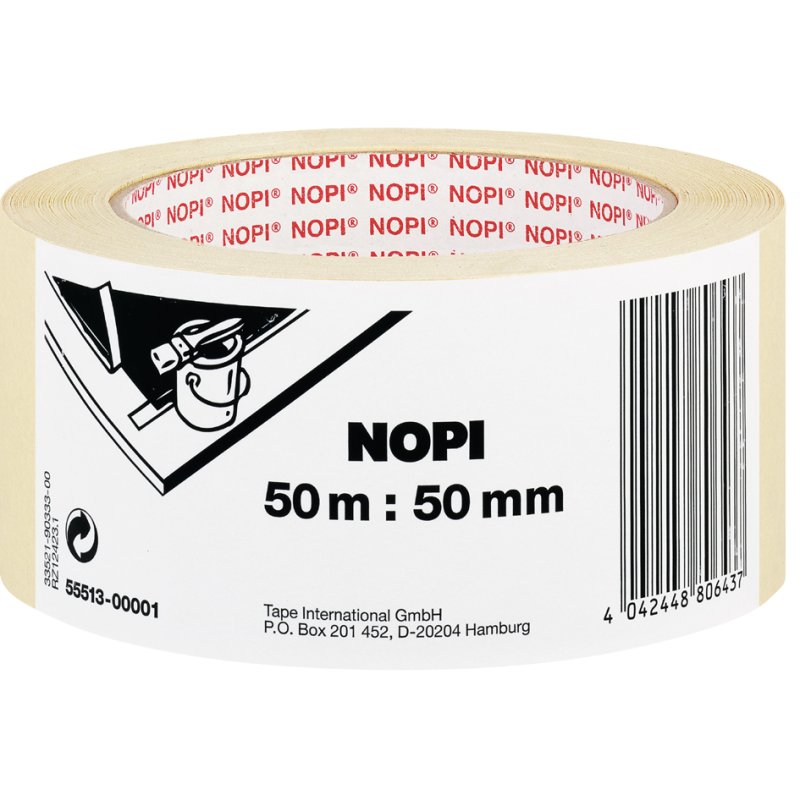 NOPI afschildertape papier, beige, 30 mm × 50 m