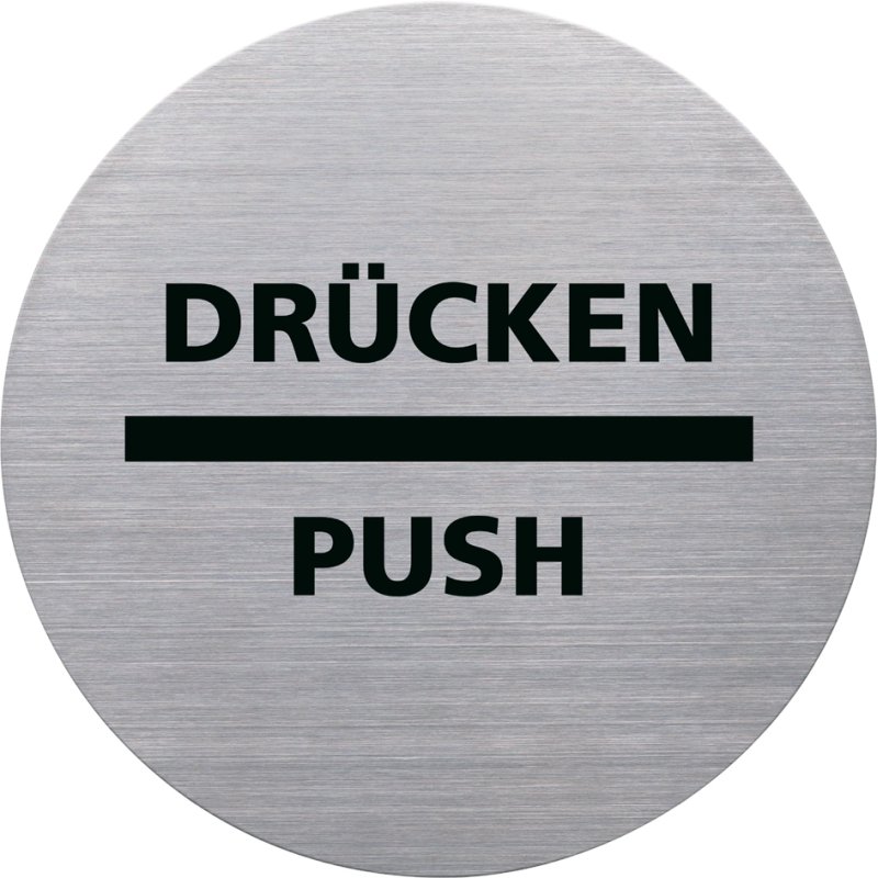 helit drukknopsticker DRUKKEN, rond, zilverkleurig, 115 mm