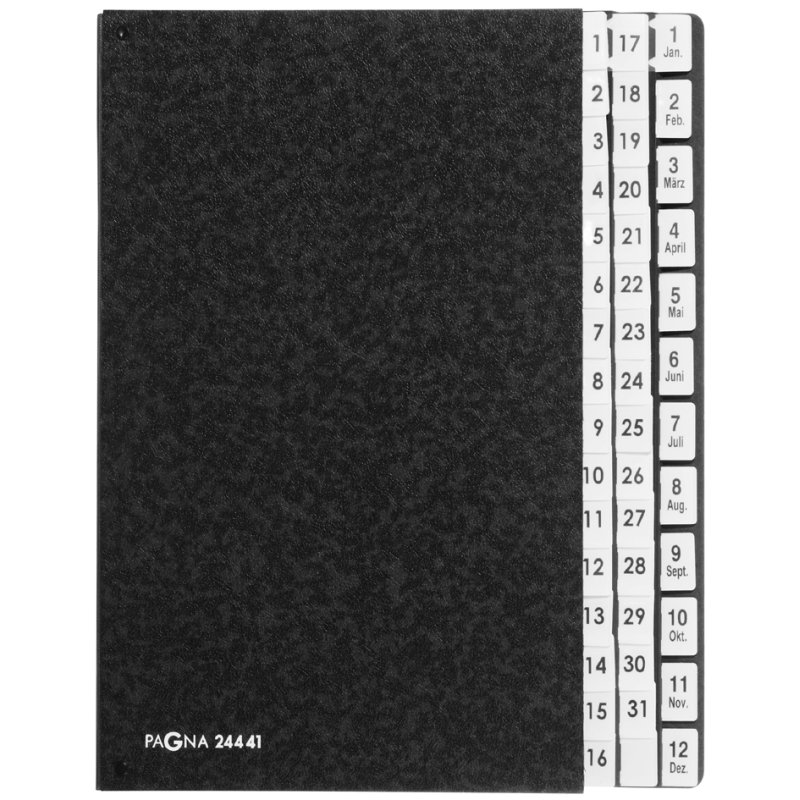 PAGNA hanging file folder, A4, black, 44 compartments