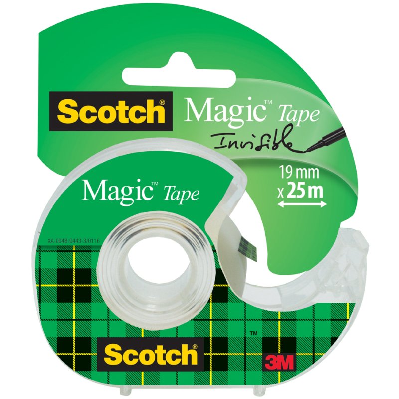 Scotch Magic ruban adhésif invisible, 19 mm × 30 m, avec dévidoir