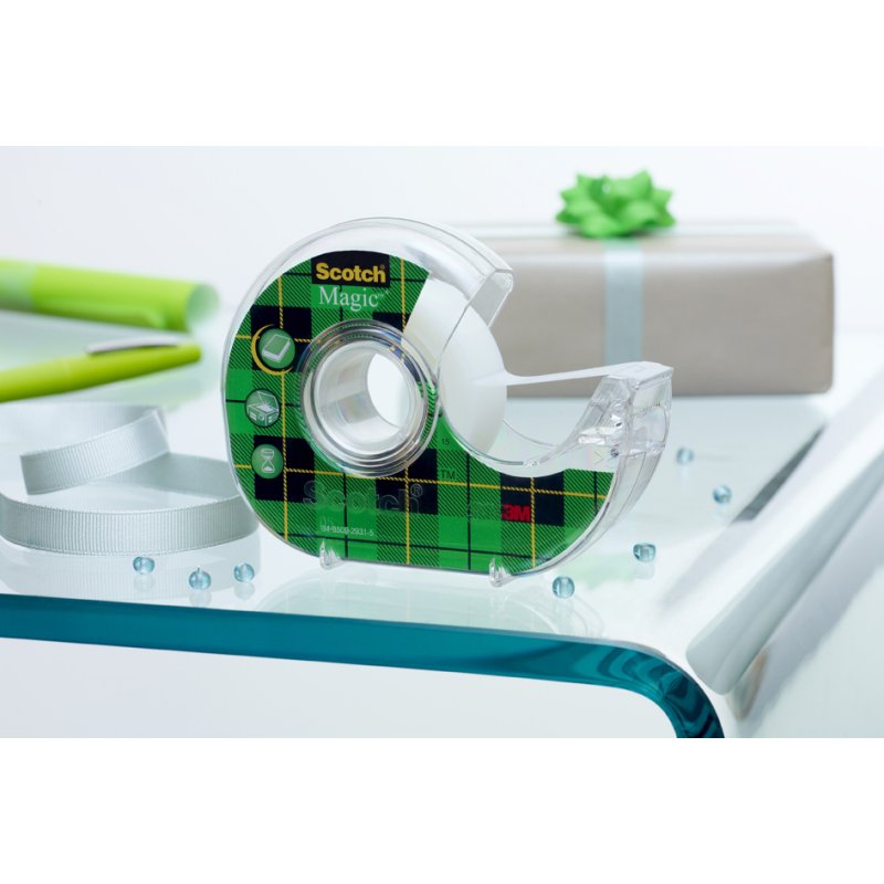 Scotch Magic ruban adhésif invisible, 19 mm × 30 m, avec dévidoir