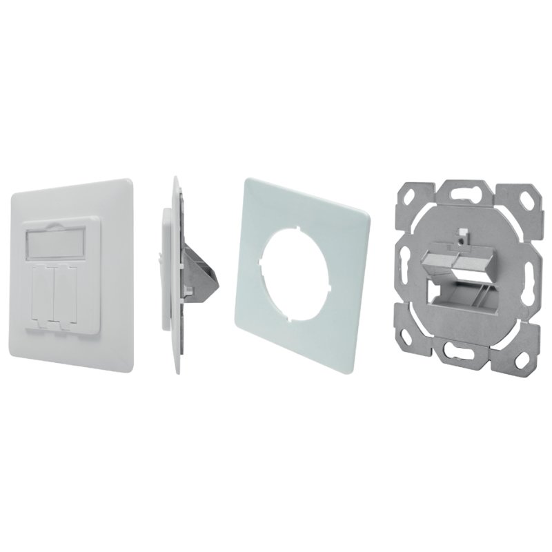 DIGITUS cordon de gestion pour modules Keystone, 2 compartiments, blanc neige