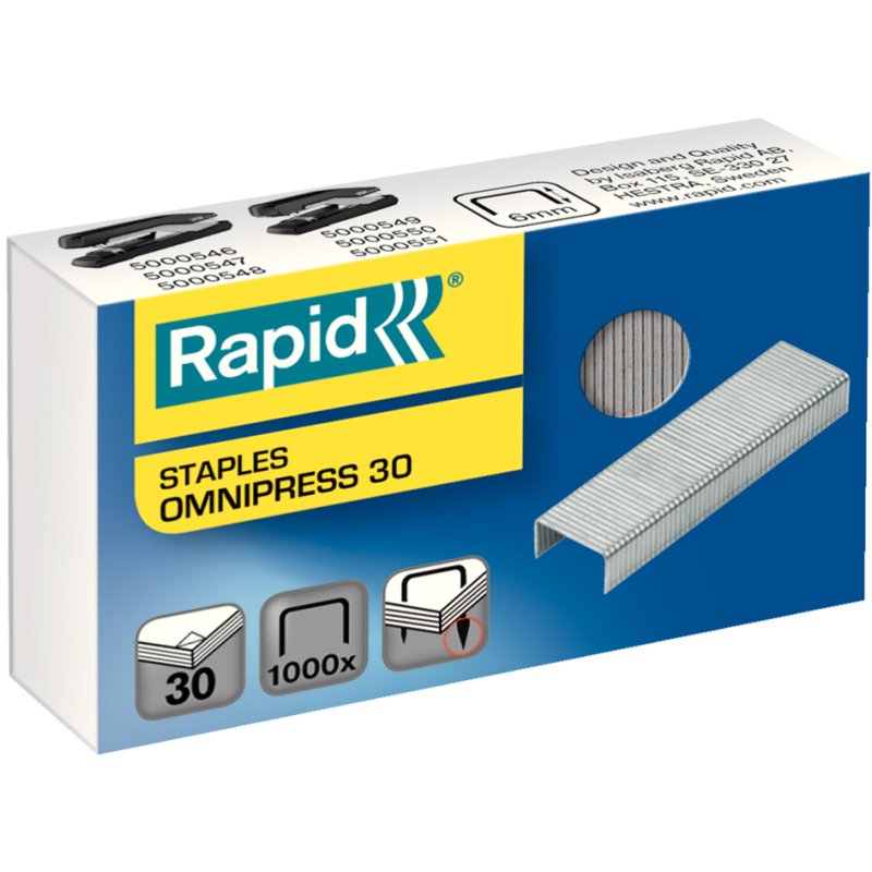 Agrafes Rapid Omnipress 60, galvanisées, 1.000 pièces