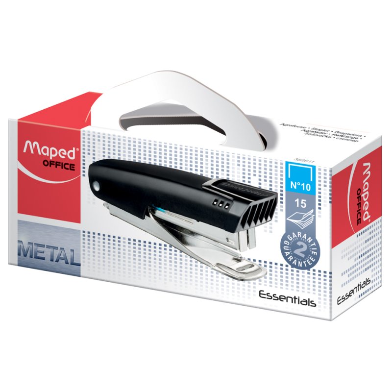 Maped agrafeuse Pocket Essentials E3526, noir, 15 feuilles, 40 mm
