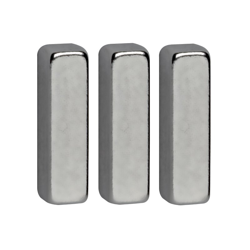 MAUL aimants de barre néodyme, 4×15×4 mm, nickelé, 4 pièces