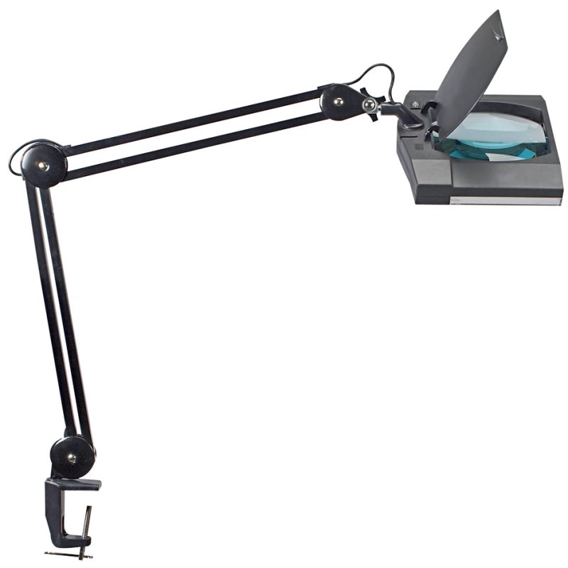 MAUL Lampe loupe LED MAULvitrum, avec pince, noir, 3 dioptries