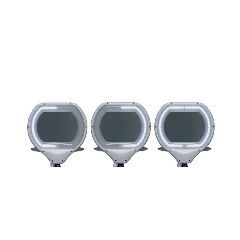 MAUL LED magnifier lamp MAULcrystal with clamp, white, 17W, 84 LEDs