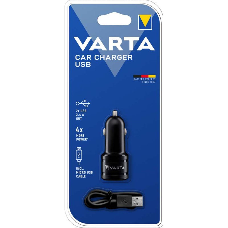 VARTA autolader Car Power, 2 USB-poorten, 12V sigarettenaansteker
