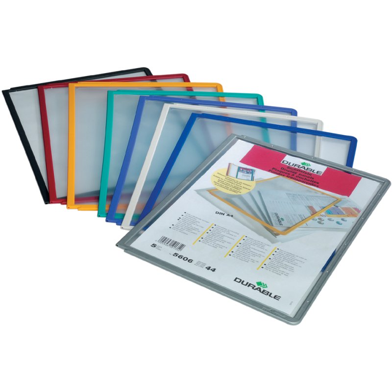 DURABLE tableau de présentation SHERPA A4, cadre anthracite, 5 pièces
