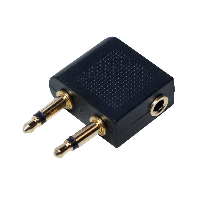 LogiLink adaptateur audio avion, 2×jack 3,5 mm vers 1×jack 3,5 mm, noir