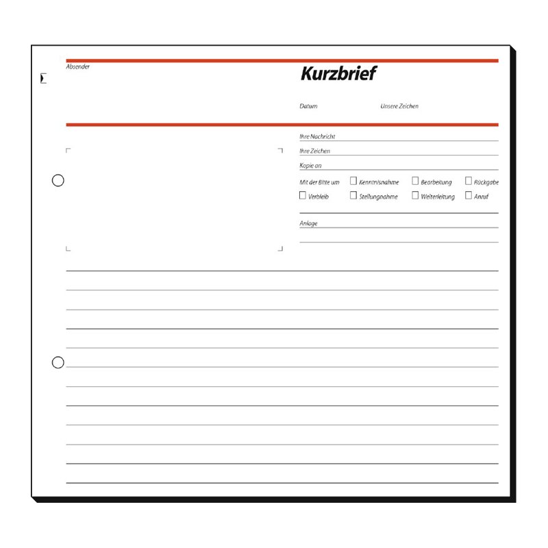 sigel formulierboek Kurzmitteilung, 1/3 A4 dwars, 100 vel, met blauwpapier