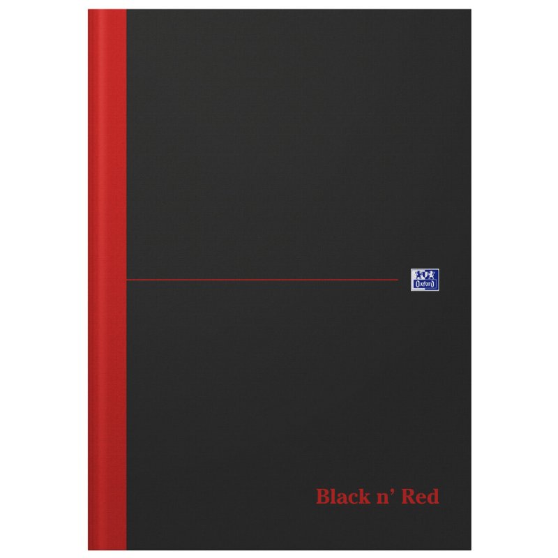 Oxford Black n' Red cahier A4, quadrillé, couverture rigide, 96 feuilles