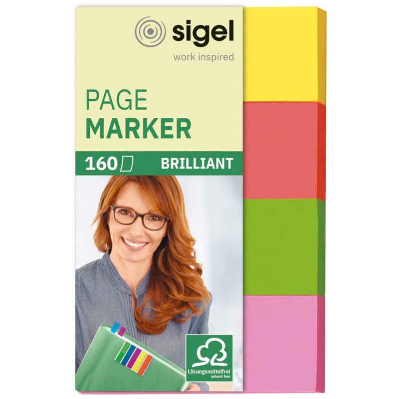 Sigel kleefmarkers Brillant, gekleurd gesorteerd, 160 stuks