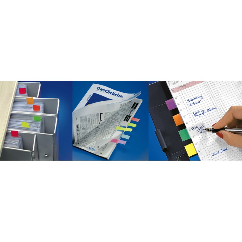 Sigel marque-pages avec symboles, 50×20 mm, 4 couleurs, 160 pièces