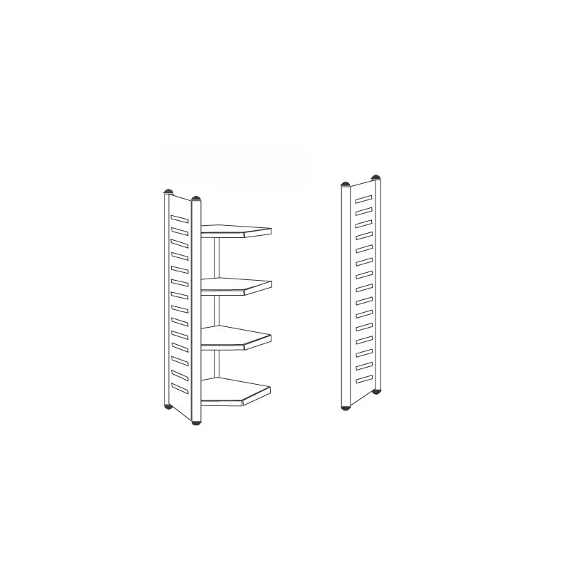 kerkmann cadre de fermeture M2, acier de meuble alusilver, 40 × 500 × 1800 mm