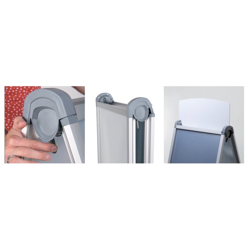 FRANKEN butée client PRO, pliable, aluminium argenté, DIN A1