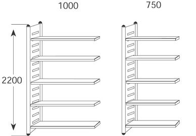 Kerkmann hoekstellingkast 5838, aluzilver, 700×400×2200 mm