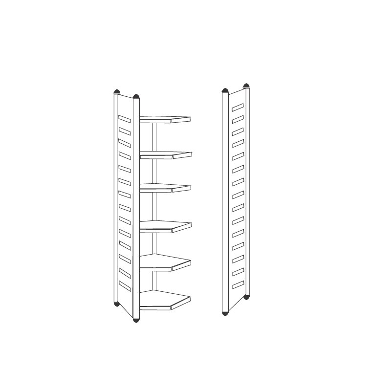 Kerkmann étagère M2, 6 tablettes, 100×50×260 cm, alusilver
