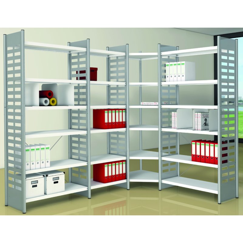 Kerkmann étagère M2, 6 tablettes, 100×50×260 cm, alusilver