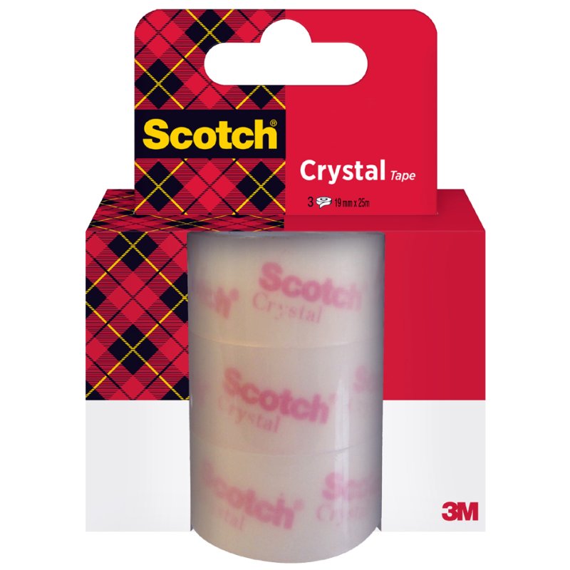 Scotch plakband Crystal Clear transparant, 19 mm × 33 m, 8 rollen