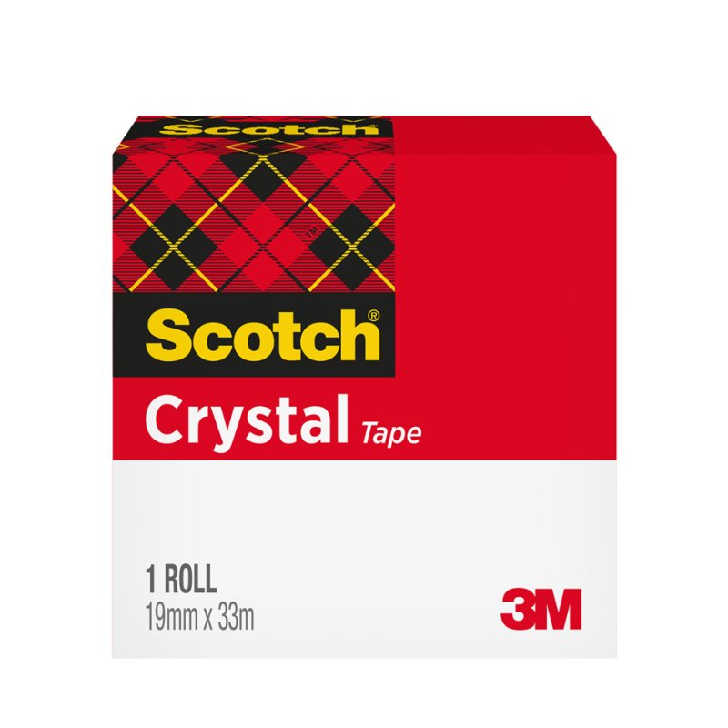 Scotch plakband Crystal Clear transparant, 19 mm × 33 m, 8 rollen