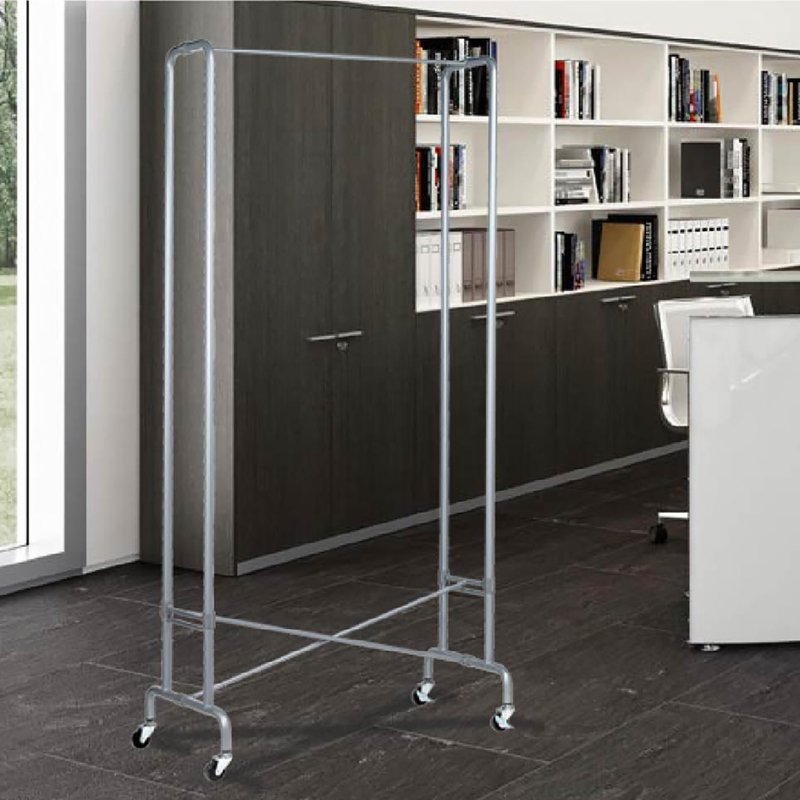 UNiLUX portant FOLDY, pliable, gris métallisé, 88×48×180 cm