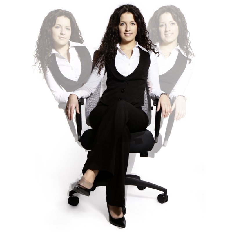 Topstar bureaustoel Lady Sitness Deluxe, zwart/wit, draaibaar