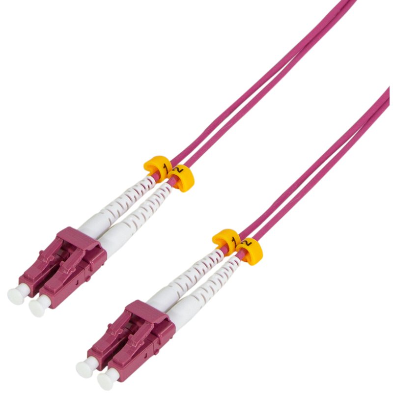 LogiLink Professional câble de brassage en fibre optique LC-Duplex, OM4, violet, 3,0 m