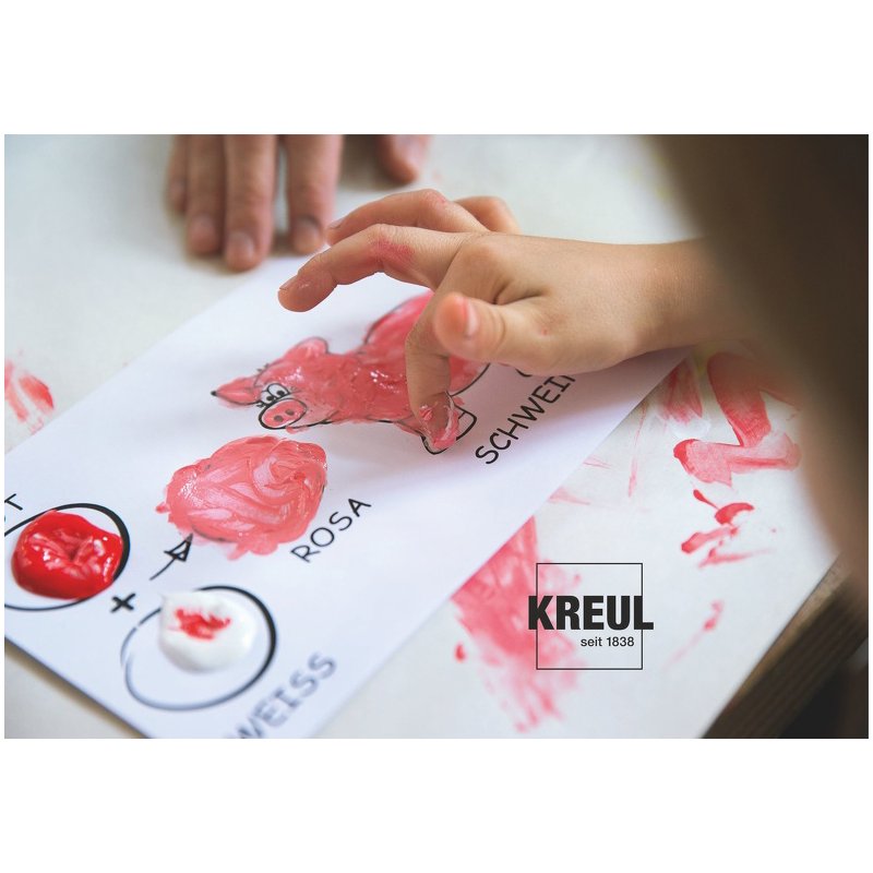 KREUL peinture à doigts Épaisse, set de 5 × 50 ml, base aqueuse