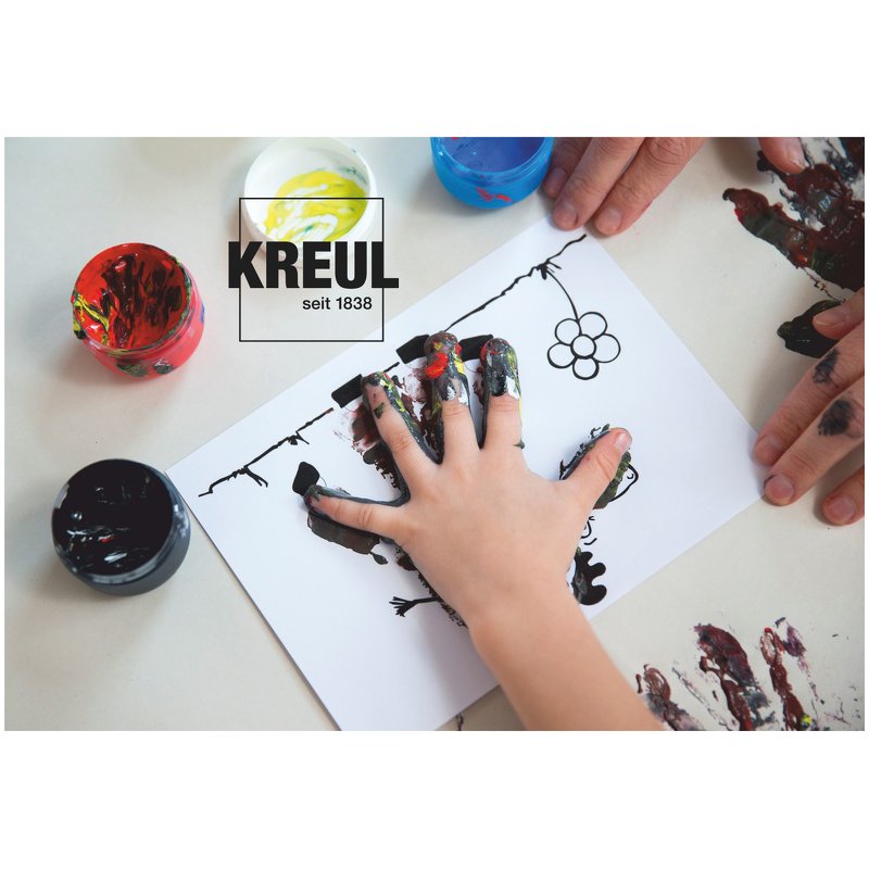 KREUL Dikkerige finger paint, set of 5 × 50 ml, water-based
