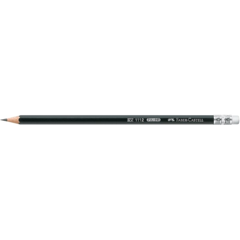 Faber-Castell pencil hexagonal, with eraser, black lacquered