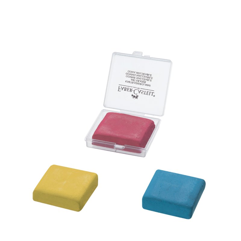 Faber-Castell kneaded eraser, coloured assortment, 40×35×10 mm, 18 pieces