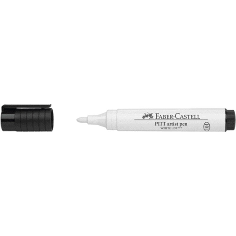 Faber-Castell PITT Artist Pen stylo d'encre de dessin, blanc, pointe calligraphique 2,5 mm