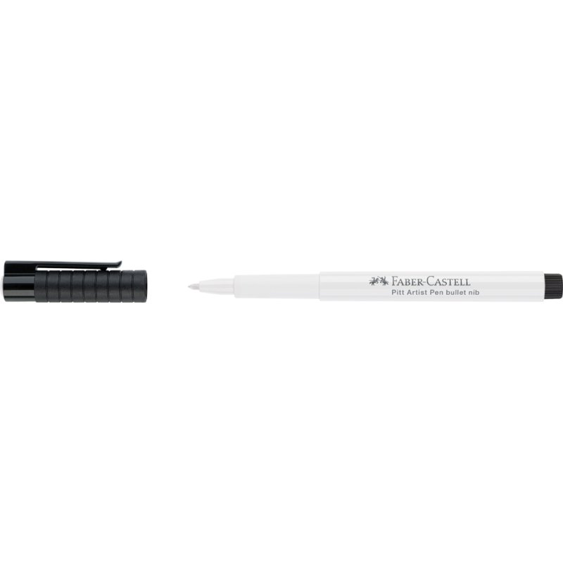 Faber-Castell PITT Artist Pen stylo d'encre de dessin, blanc, pointe calligraphique 2,5 mm