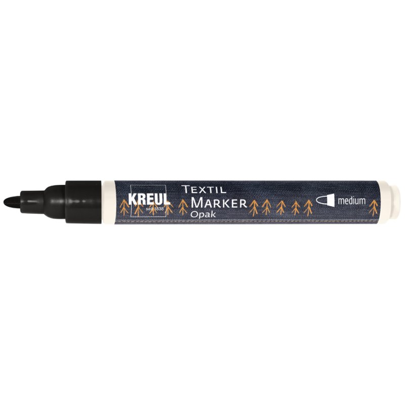 KREUL marqueur textile à pointe ronde, noir, 2,0-4,0 mm, base aqueuse