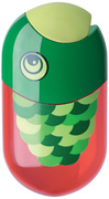 Faber-Castell potlodenslijper Vis, dubbelgepunt, rood/groen, met gummetje