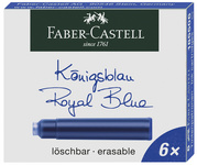 Faber-Castell inktpatronen standaard, koningsblauw, uitwisbaar, 6 stuks
