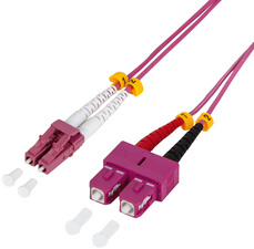 LogiLink Professional glasvezelkabel LC-Duplex naar SC-Duplex, OM4, violet, 0,5 m