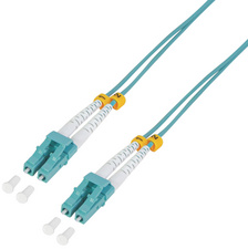 LogiLink Professional glasvezel patchkabel LC-Duplex naar LC-Duplex, OM3, turquoise, 0,5 m