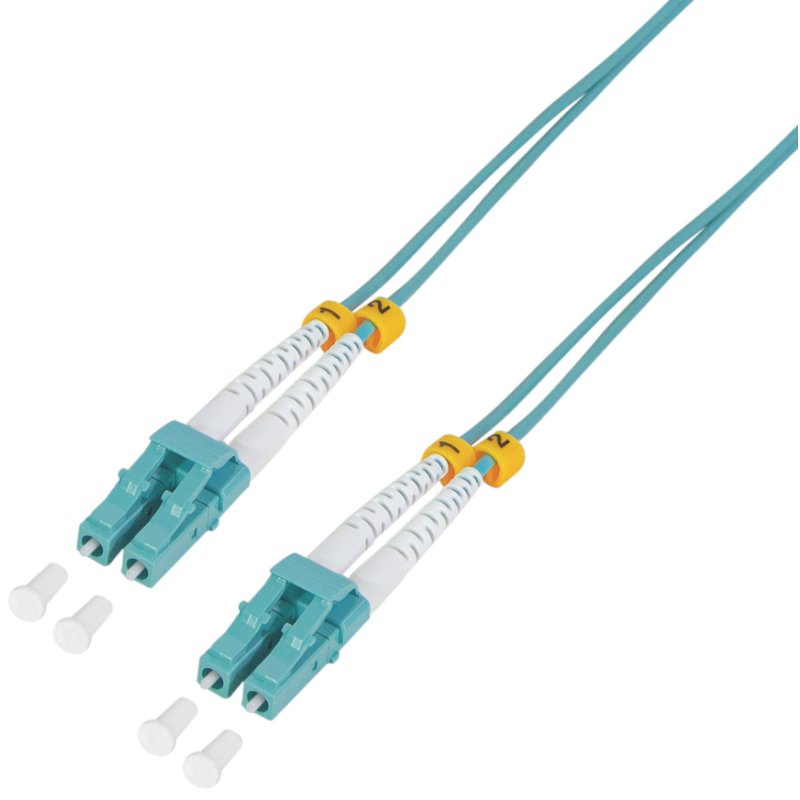 LogiLink câble de raccordement fibre optique LC-duplex vers LC-duplex, OM3, turquoise, 15 m