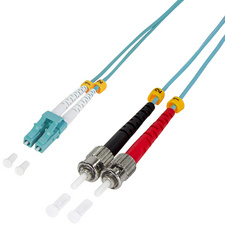 LogiLink Professional glasvezel patchkabel LC-Duplex naar 2x ST, OM3, turquoise, 1,0 m