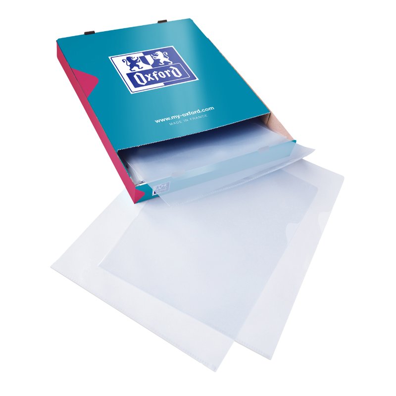 Oxford SHINE A4 insert folders, transparent, 0.12 mm, 100 pieces