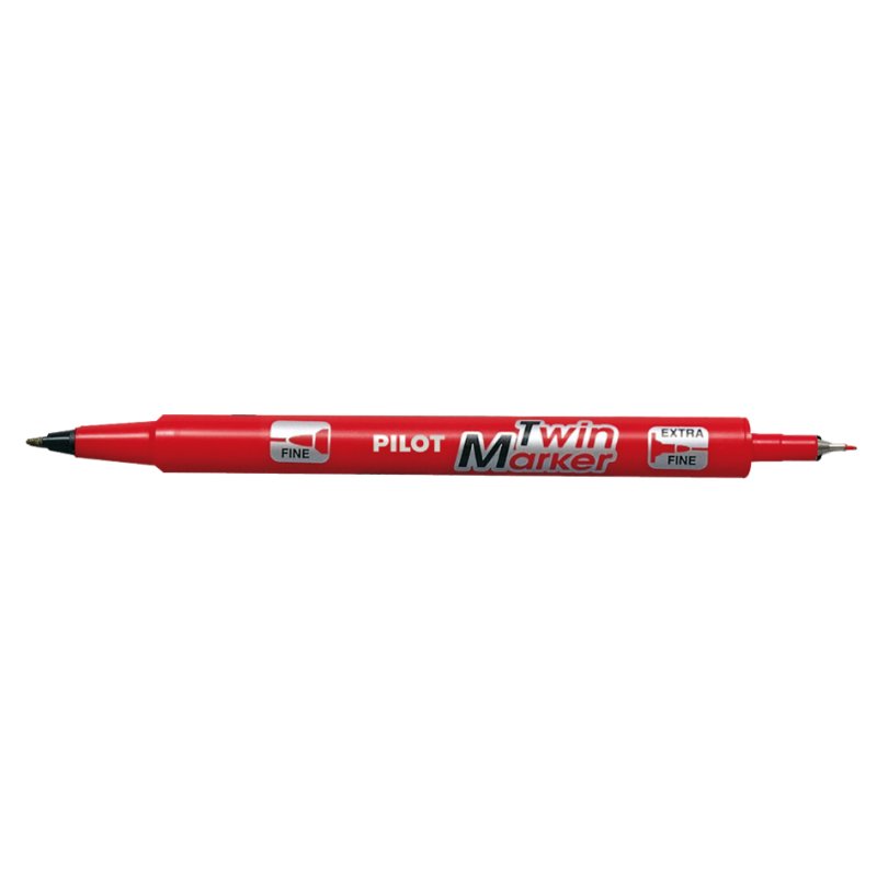 PILOT Twin Marker marqueur permanent, extra fin, rouge