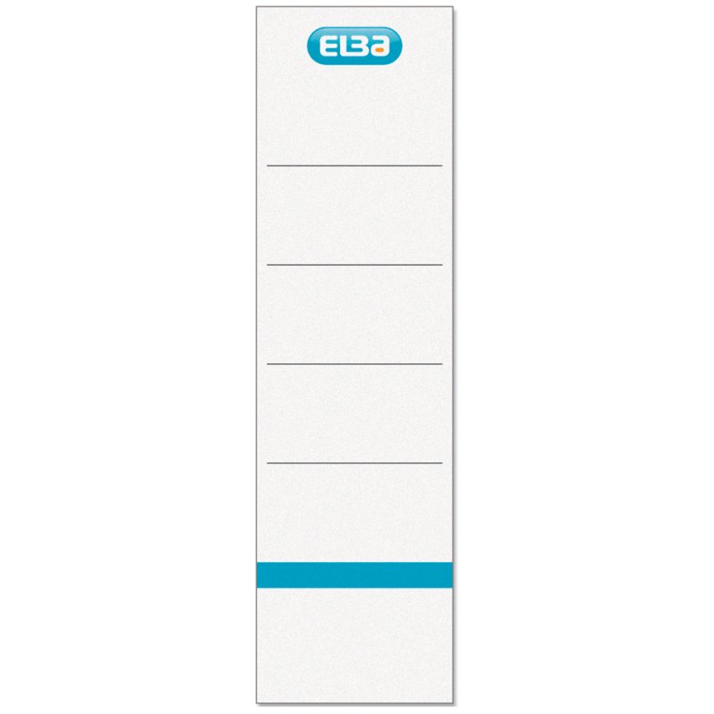 ELBA spine labels for ring binders, short/wide, white, 10 pieces