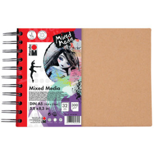 Marabu spiraalblok Mixed Media, A4, 300 g/m², 32 vel