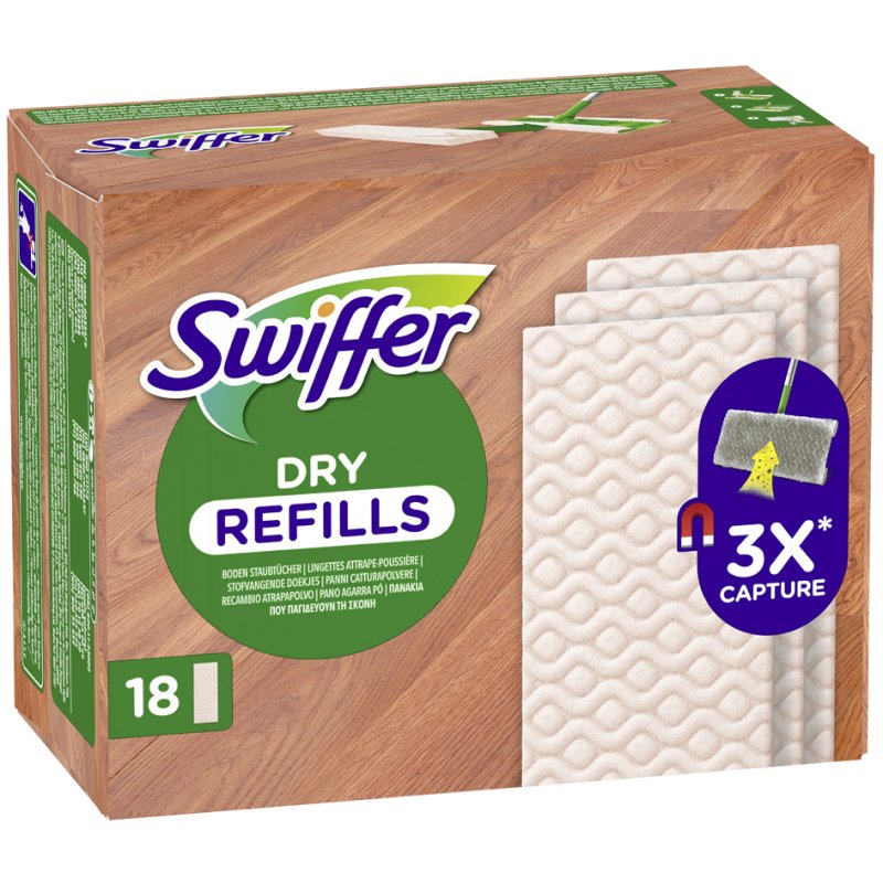 Swiffer droge doekjes hout & parket, navulling, bienenwas, 18 stuks