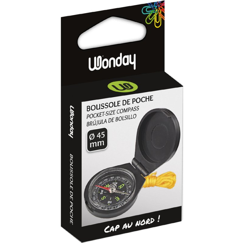 Wonday pocket compass with lid, plastic housing