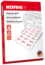 Kores universele etiketten, diameter 24 mm, wit, 100 vel