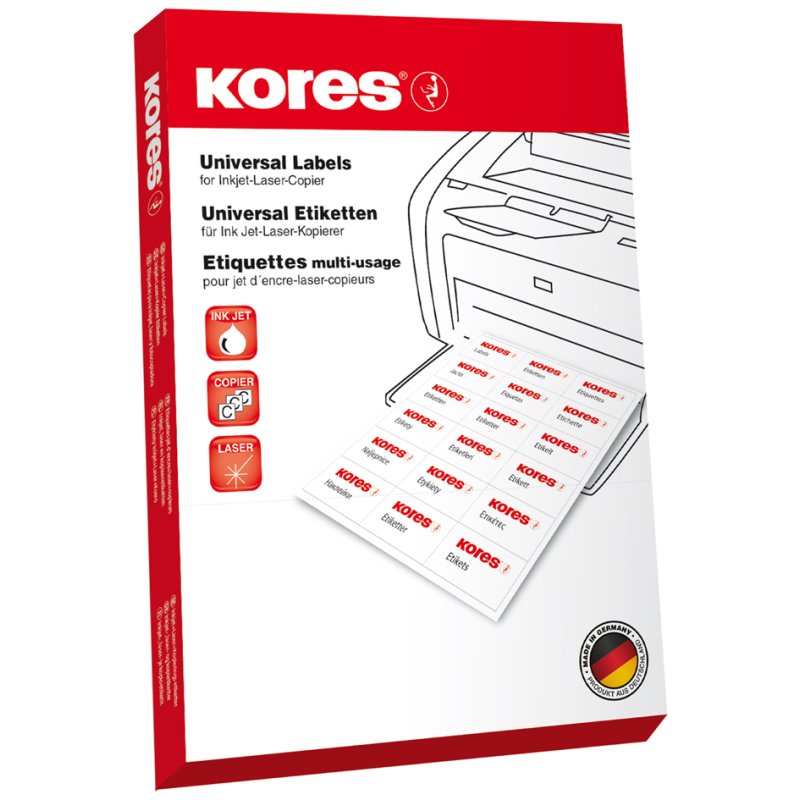 Kores étiquettes universelles, diamètre 60 mm, blanc, 100 feuilles