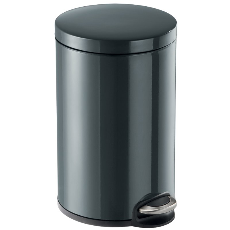 DURABLE poubelle à pédale métal rond, 12 litres, noir